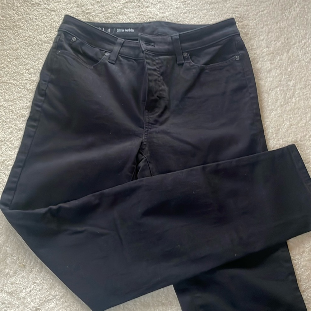 Talbots Flawless Slim Ankle, black wash jean, true black size 4